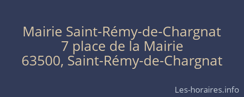 Mairie Saint-Rémy-de-Chargnat