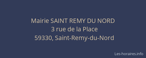 Mairie SAINT REMY DU NORD