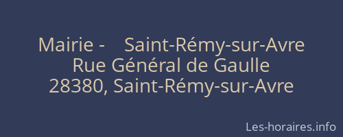 Mairie -    Saint-Rémy-sur-Avre