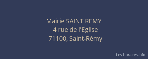 Mairie SAINT REMY