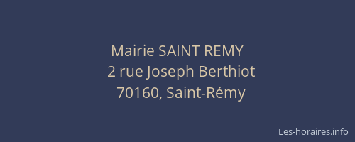Mairie SAINT REMY