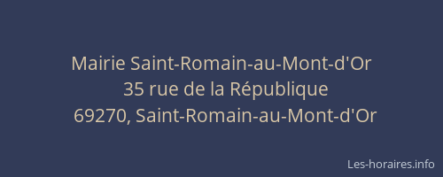 Mairie Saint-Romain-au-Mont-d'Or