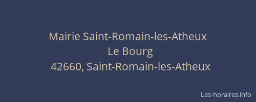 Mairie Saint-Romain-les-Atheux