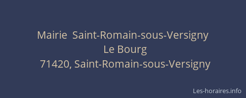 Mairie  Saint-Romain-sous-Versigny
