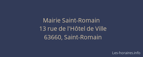 Mairie Saint-Romain
