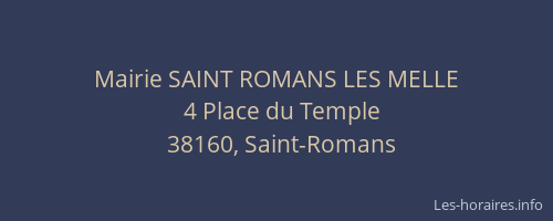 Mairie SAINT ROMANS LES MELLE