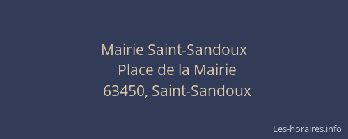 Mairie Saint-Sandoux