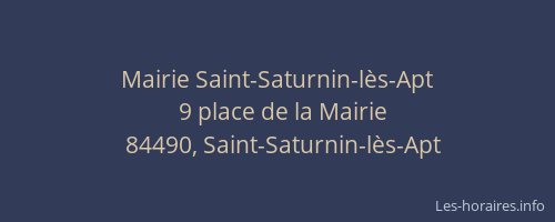 Mairie Saint-Saturnin-lès-Apt