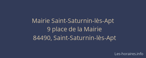 Mairie Saint-Saturnin-l&egrave;s-Apt