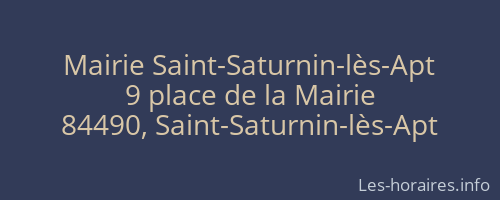 Mairie Saint-Saturnin-lès-Apt
