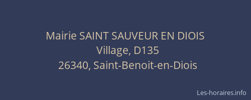 Mairie SAINT SAUVEUR EN DIOIS
