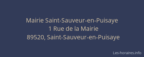 Mairie Saint-Sauveur-en-Puisaye