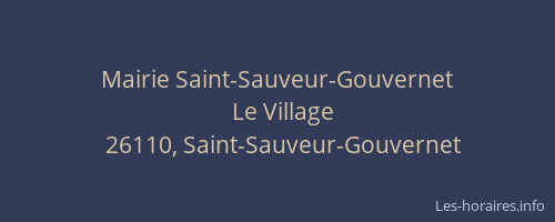Mairie Saint-Sauveur-Gouvernet