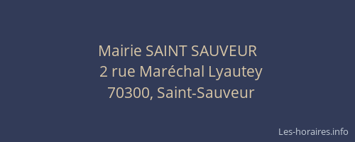 Mairie SAINT SAUVEUR