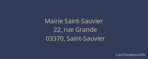 Mairie Saint-Sauvier