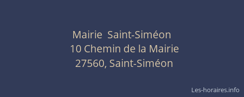 Mairie  Saint-Sim&eacute;on