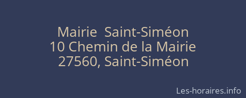 Mairie  Saint-Siméon