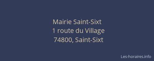 Mairie Saint-Sixt