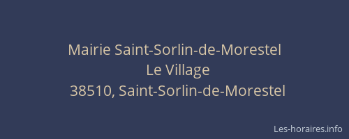 Mairie Saint-Sorlin-de-Morestel
