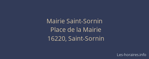 Mairie Saint-Sornin