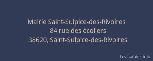 Mairie Saint-Sulpice-des-Rivoires
