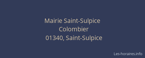 Mairie Saint-Sulpice