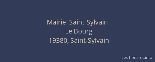Mairie  Saint-Sylvain