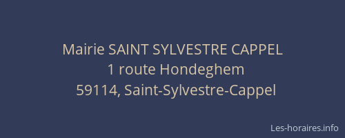 Mairie SAINT SYLVESTRE CAPPEL