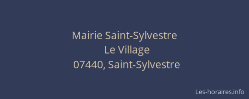 Mairie Saint-Sylvestre