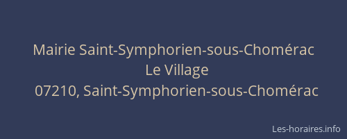 Mairie Saint-Symphorien-sous-Chomérac