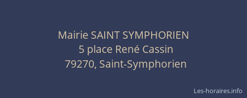 Mairie SAINT SYMPHORIEN