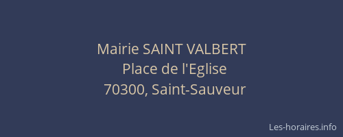 Mairie SAINT VALBERT