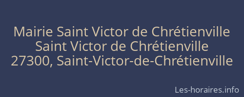 Mairie Saint Victor de Chrétienville