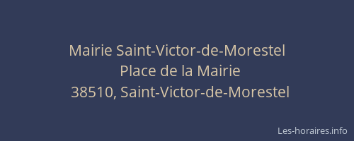 Mairie Saint-Victor-de-Morestel