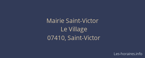 Mairie Saint-Victor
