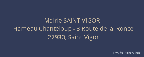 Mairie SAINT VIGOR