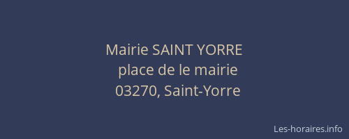 Mairie SAINT YORRE