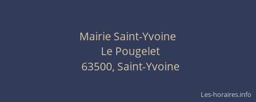 Mairie Saint-Yvoine