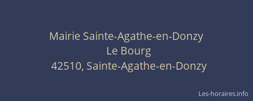 Mairie Sainte-Agathe-en-Donzy