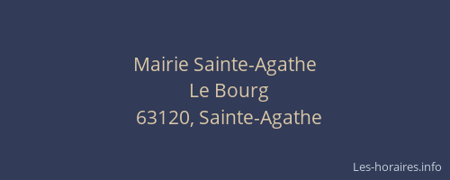 Mairie Sainte-Agathe