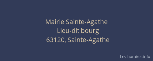 Mairie Sainte-Agathe