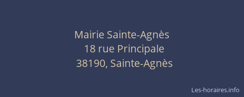 Mairie Sainte-Agn&egrave;s