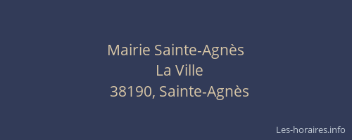 Mairie Sainte-Agn&egrave;s
