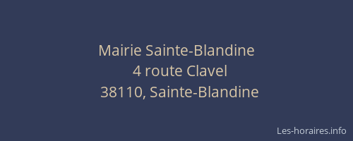 Mairie Sainte-Blandine