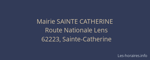 Mairie SAINTE CATHERINE