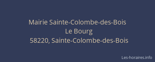 Mairie Sainte-Colombe-des-Bois