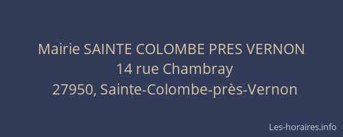 Mairie SAINTE COLOMBE PRES VERNON