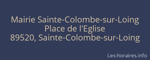 Mairie Sainte-Colombe-sur-Loing