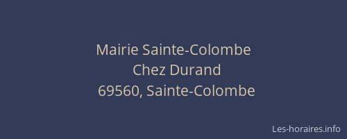 Mairie Sainte-Colombe