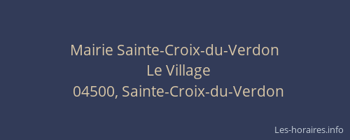 Mairie Sainte-Croix-du-Verdon